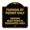 Signmission Parking by Permit Visitors Must Park in Designated Area Heavy-Gauge Alum, 18" x 18", BG-1818-23455 A-DES-BG-1818-23455 - alternate 1